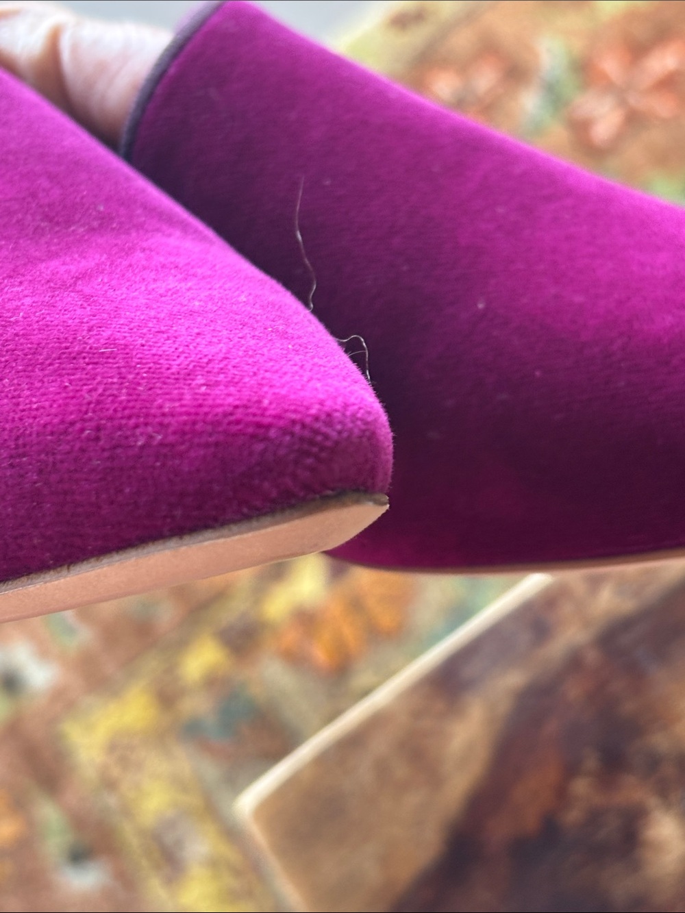 Olivia Von Halle Contessa Pasha Pink Slippers in Velvet Size 38 - Picture 14 of 16